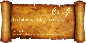 Csimbora József névjegykártya